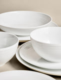Ribbed porcelain dinner set 16 piece (British brand)
