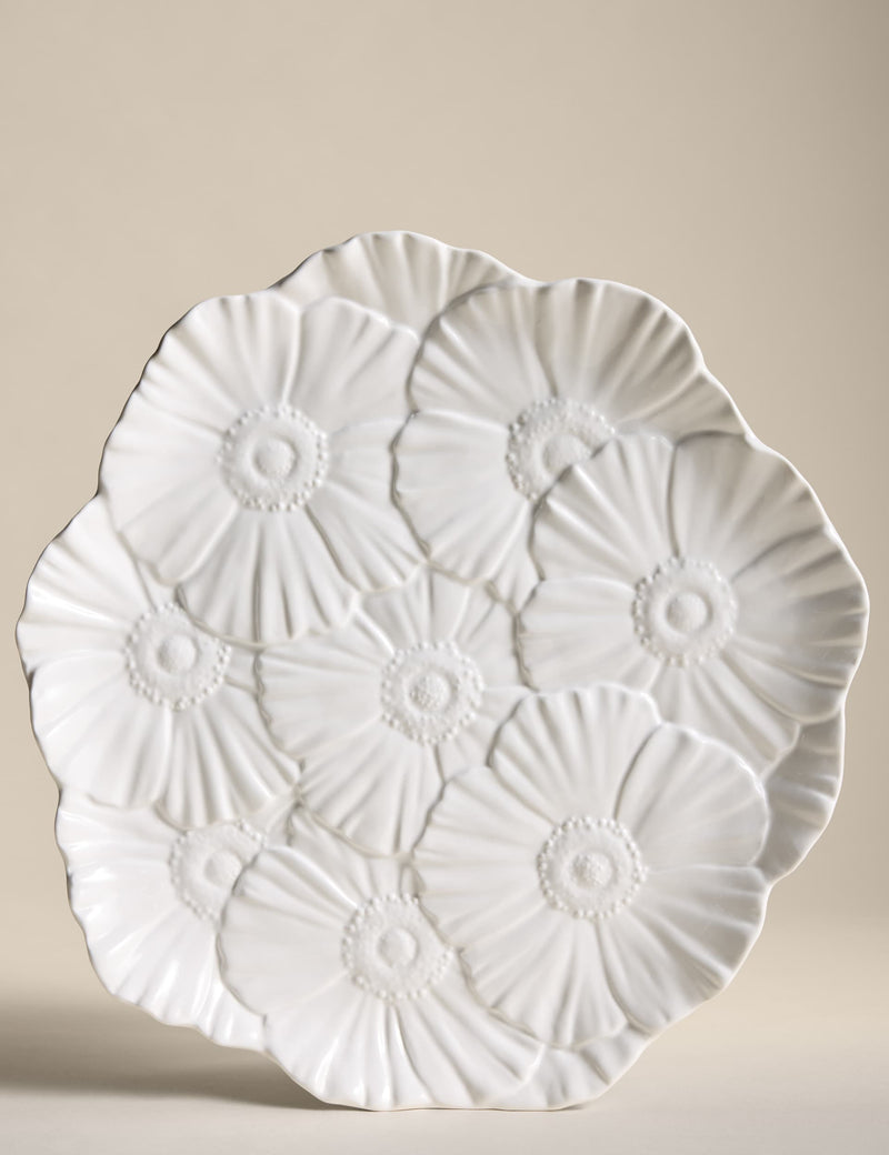 Floral stoneware serving platter 35.5cm, UK version