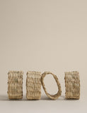 Seagrass oval napkin rings set of 4, imported from the UK