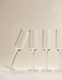 Angular picnic champagne flutes set of 4, durable plastic (British brand)