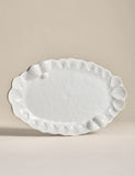 Coastal Bohemia stoneware serving platter with shell detail - British product
