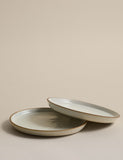 Set of 2 stoneware side plates 21 cm, imported from the UK