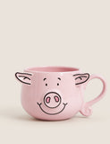 Percy Pig mug with 3D detailing and curly tail handle - British product