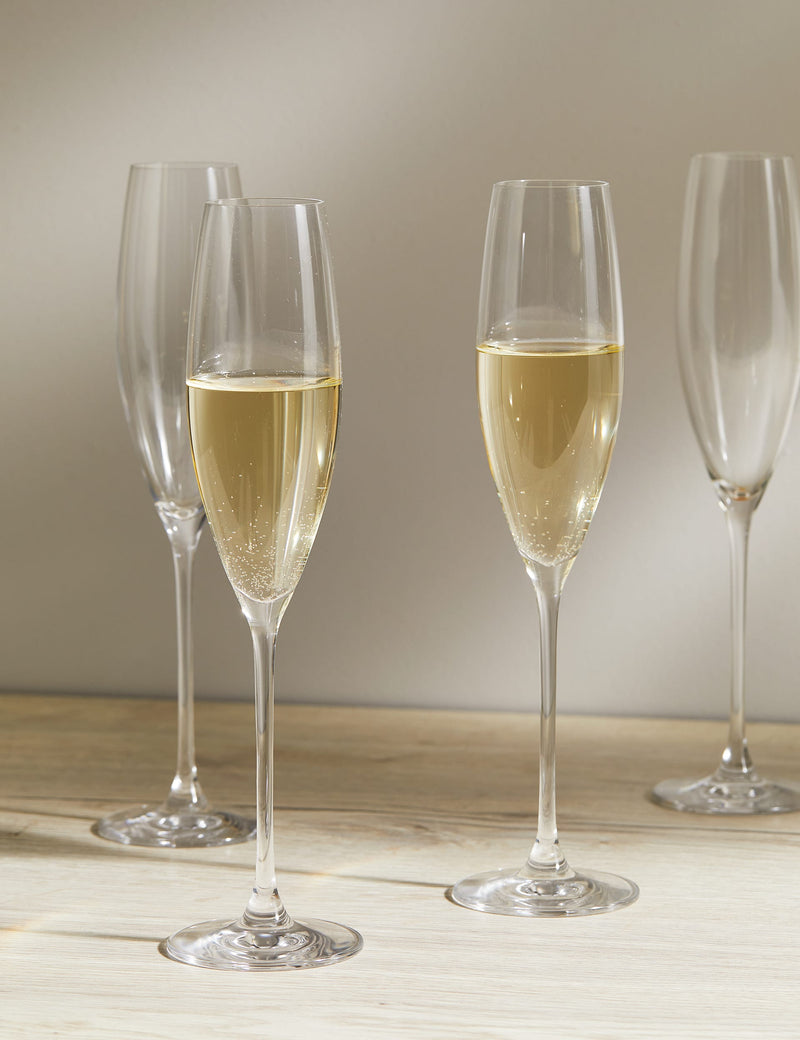 Crystal champagne flutes set of 4 - British product