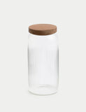 Large Ribbed Glass Storage Jar 1290 Millilitre, UK version