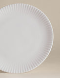 Fluted Hampton dinner plate made from china - British product