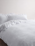 Pure cotton floral jacquard ruffle bedding set - British product