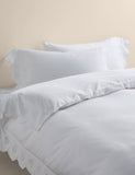 Pure cotton broderie scalloped edge bedding set - British product