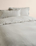 Pure cotton gingham reversible bedding set (British brand)