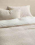Pure cotton waffle bedding set with zip fastening - British product