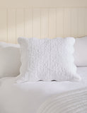 Large decorative cushion pure cotton scalloped motif, imported from the UK