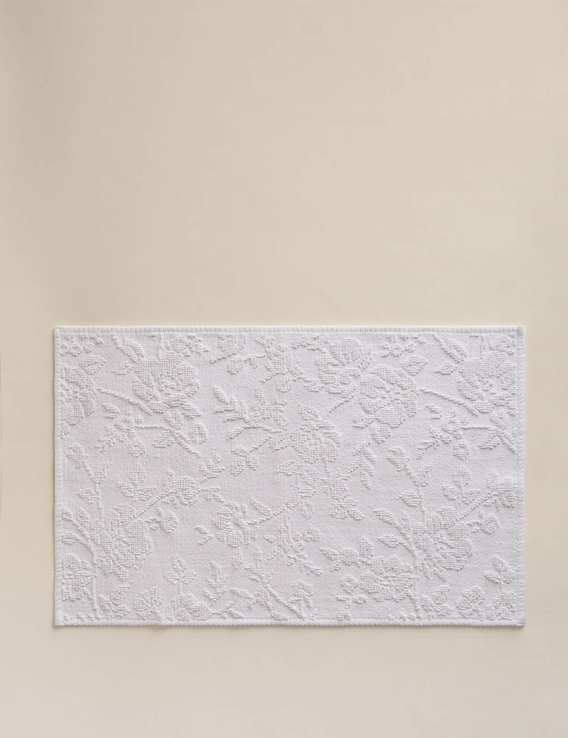 Pure cotton floral bath mat, imported from the UK