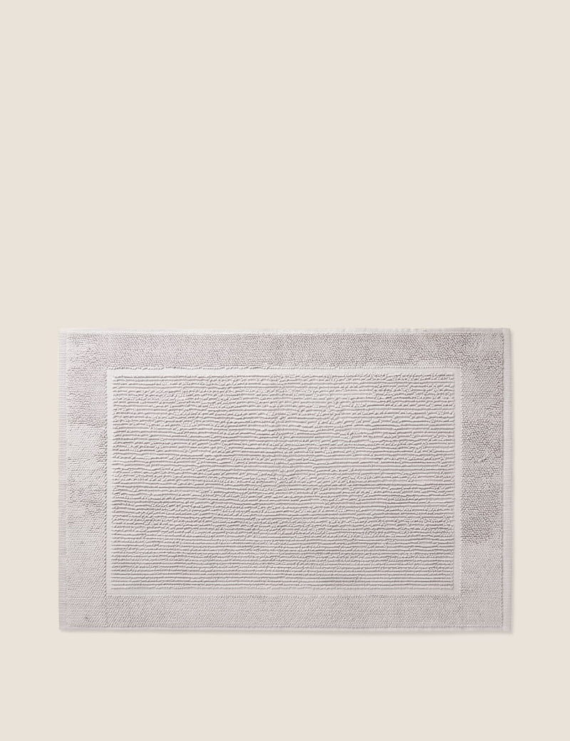 Pure Cotton Textured Bath Mat - Mid Grey