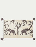 Elephant bath mat with cotton blend and non-slip backing - British product