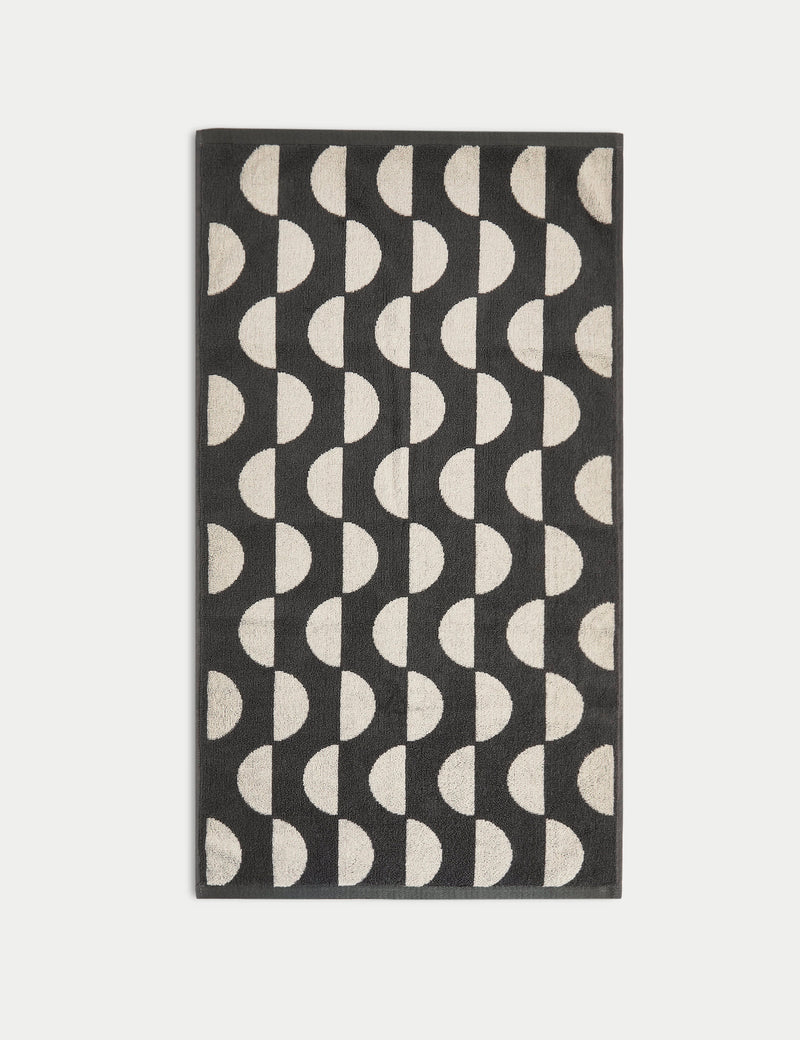 Pure Cotton Geometric Semi Circle Towel