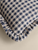 Chenille Woven Gingham Bolster Cushion 50cm