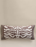 Pure cotton embroidered abstract bolster cushion - British product