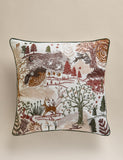 Woodland cushion pure cotton embroidered 50x50 cm (British brand)