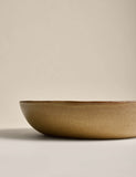 Painterly large stoneware serving bowl with abstract design - British product