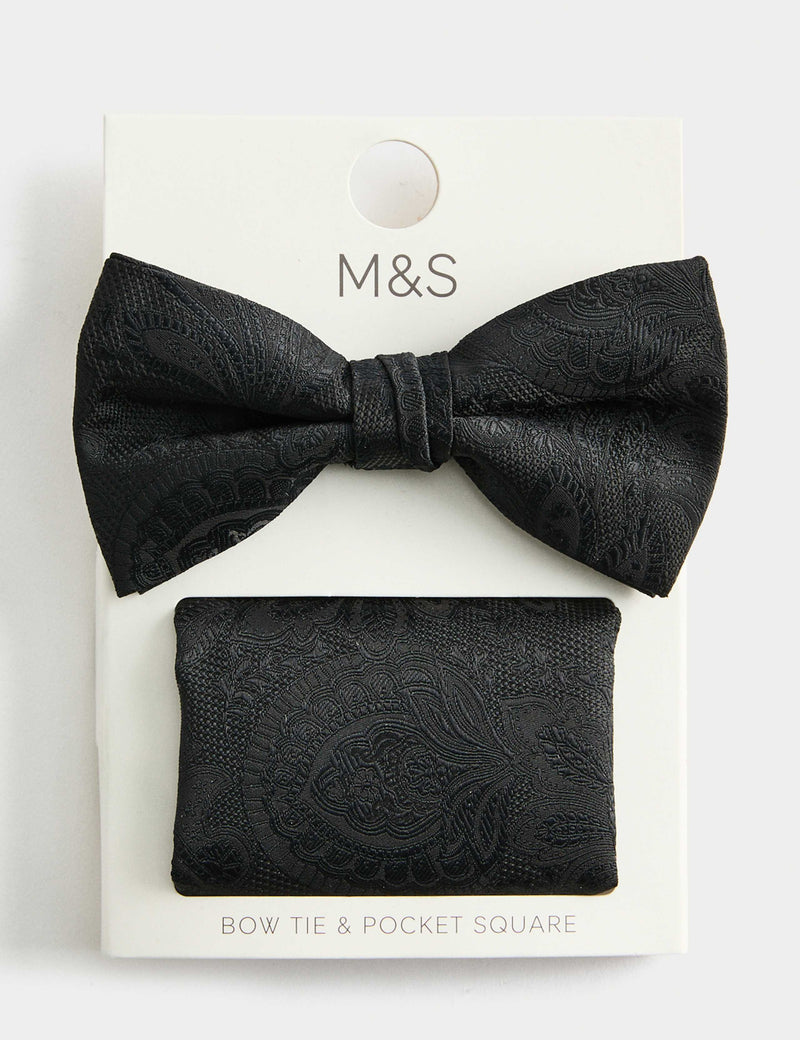 M&S Paisley Bow Tie and Hank Set, UK version
