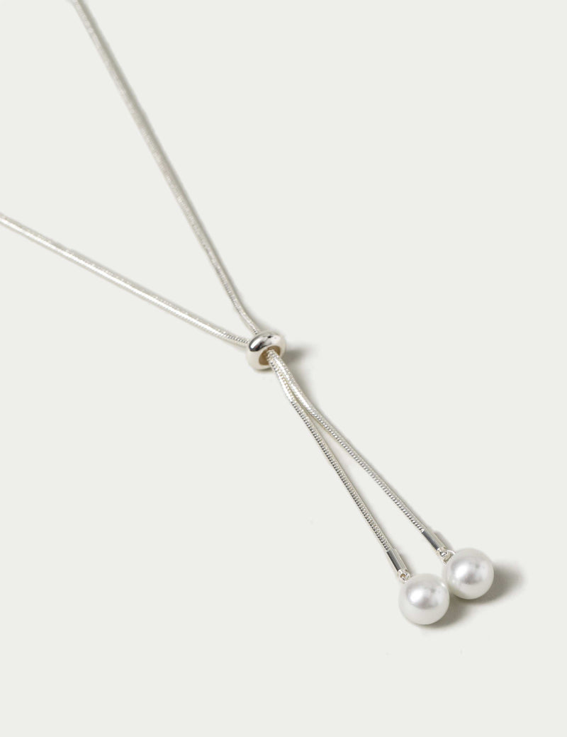 Pearl Cream Long Lariat necklace, imported from the UK
