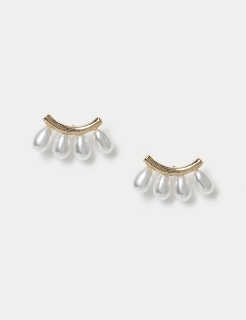 PER UNA pearl effect stud earrings 20mm, imported from the UK