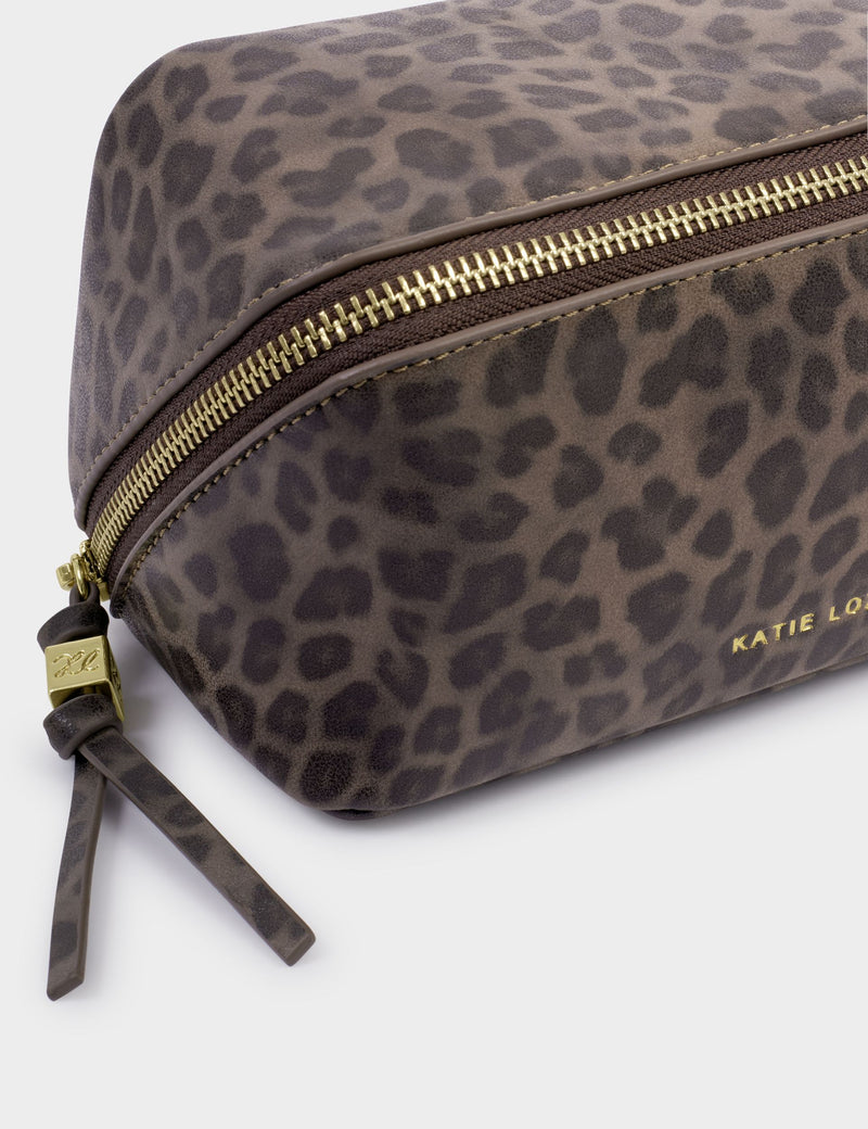 Katie Loxton personalised animal print make-up bag (British brand)