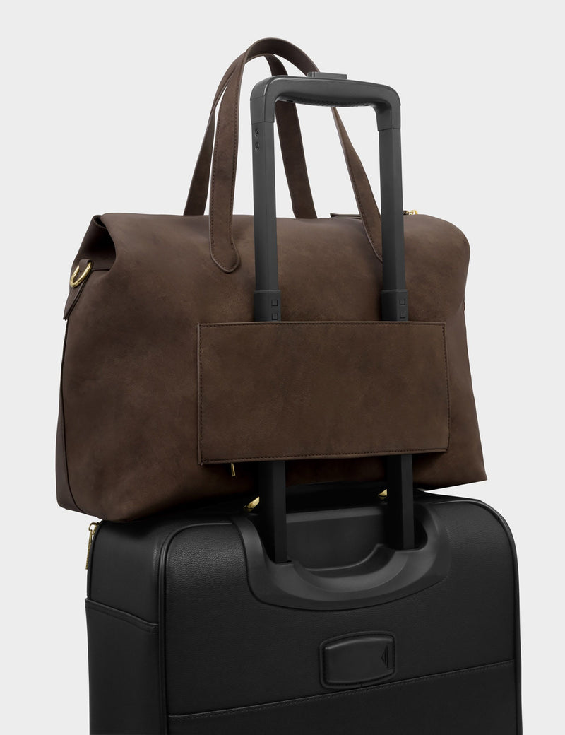 Katie Loxton weekend bag in faux suede, imported from the UK