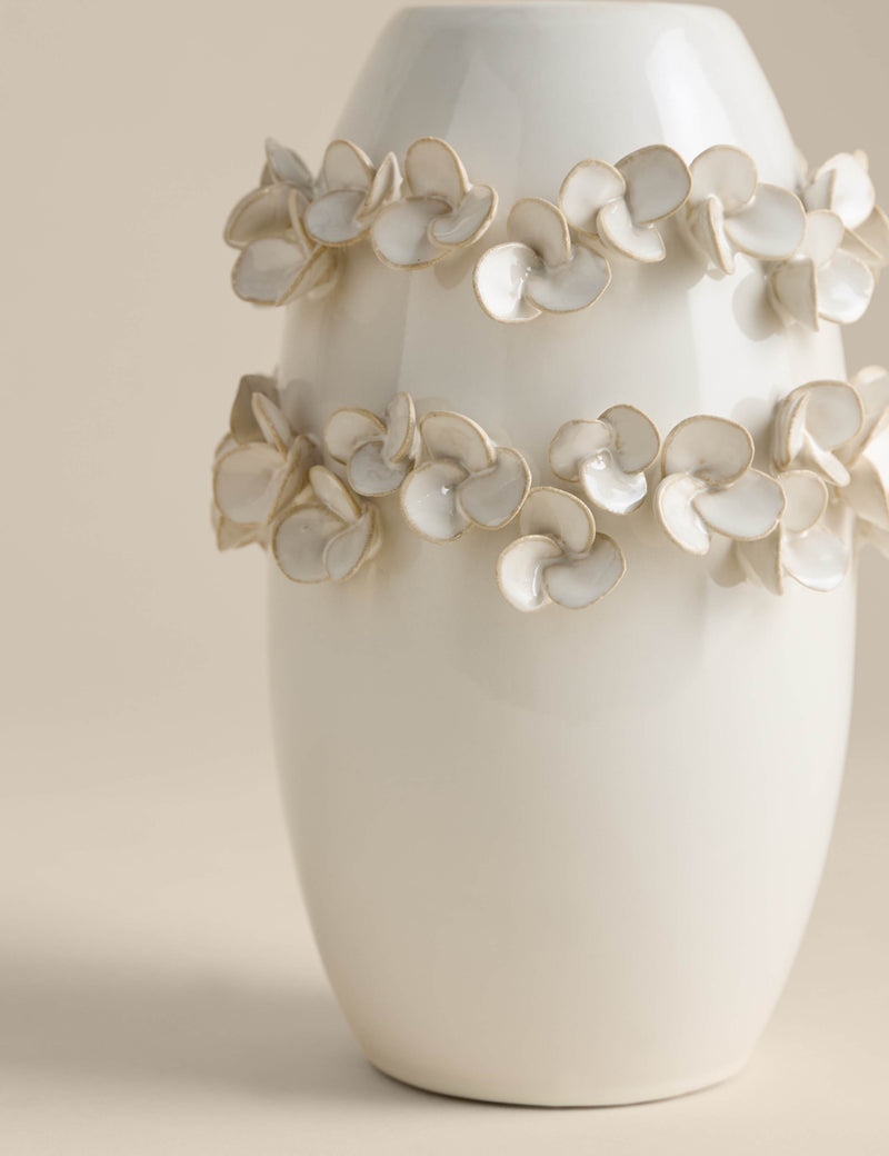 Petal ceramic vase with hand-shaped petals (British brand)