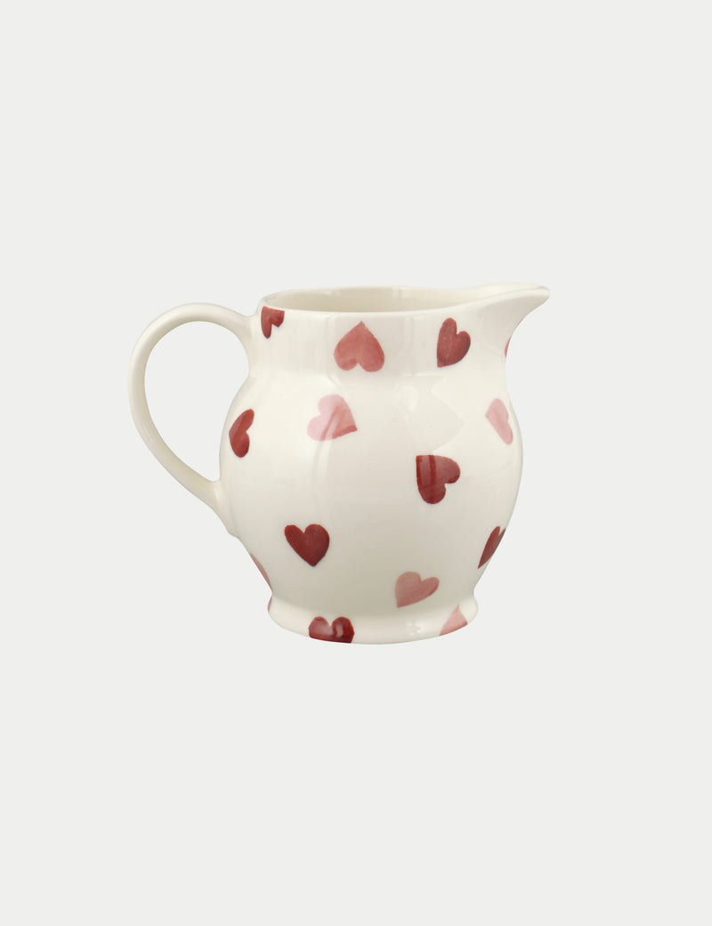 Emma Bridgewater pink hearts milk jug half-pint - British product