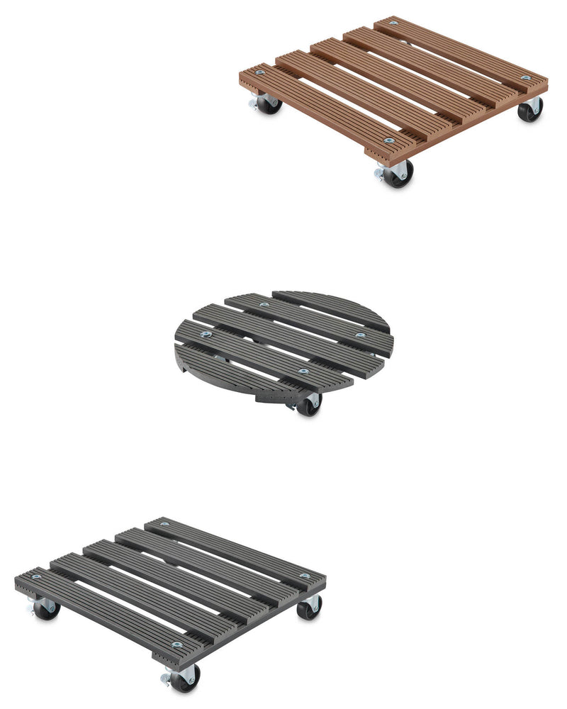 Plant caddy with four rollers and two brakes, UK version