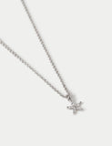 Platinum cubic zirconia flower necklace - British product