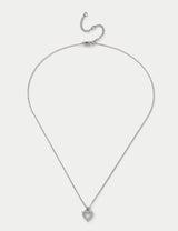 M&S Platinum Cubic Zirconia Heart Necklace- Buy online at McGrocer