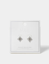 M&S Platinum Plated Cubic Zirconia Birthstone Stud Earrings- Buy online at McGrocer