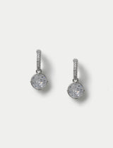 M&S Platinum Plated Cubic Zirconia Circle Drop Earrings 13mm- Buy online at McGrocer
