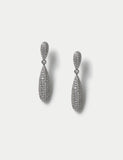 Platinum Plated Cubic Zirconia Embellished Drop Earrings