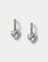 M&S M&S Collection Platinum Plated Heart Drop Earrings- Buy online at McGrocer