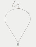 Autograph Collection platinum plated rectangle necklace with cubic zirconia, UK version