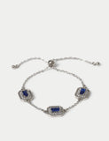 Platinum plated toggle bracelet with cubic zirconia stones - British product