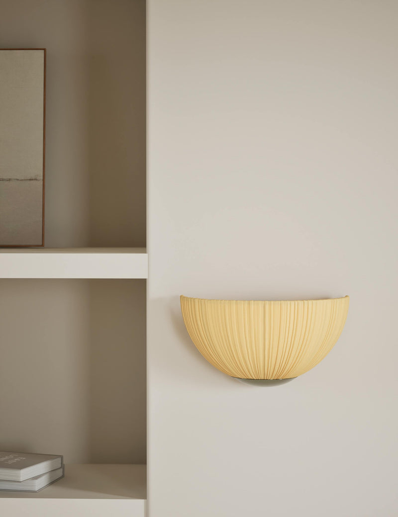Pleated fabric flush wall light, imported from the UK