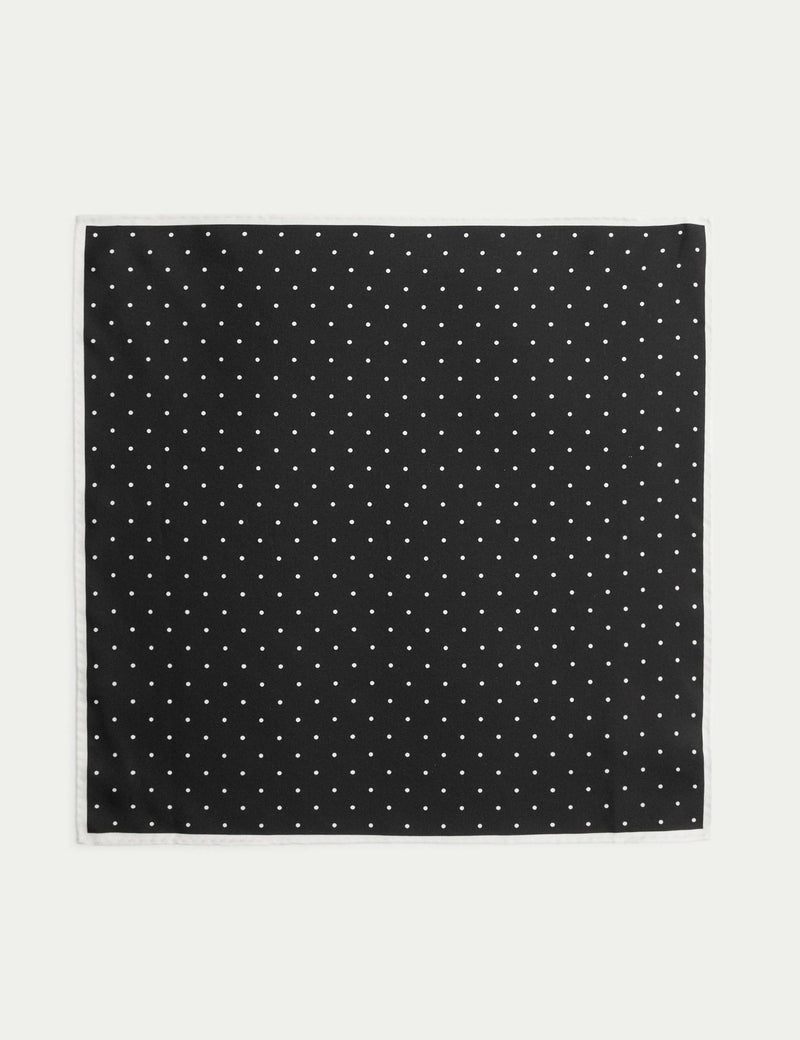 Autograph polka dot pure silk pocket square, UK version