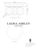 Laura Ashley Prague faceted glass flush ceiling light, imported from the UK