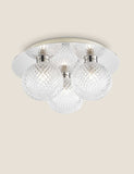 Laura Ashley Prague faceted glass flush ceiling light, imported from the UK