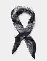M&S M&S Printed Paisley Blue and White Scarf- Buy online at McGrocer