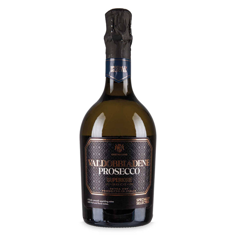 Prosecco Spumante DOCG Valdobbiadene sparkling wine (British brand)