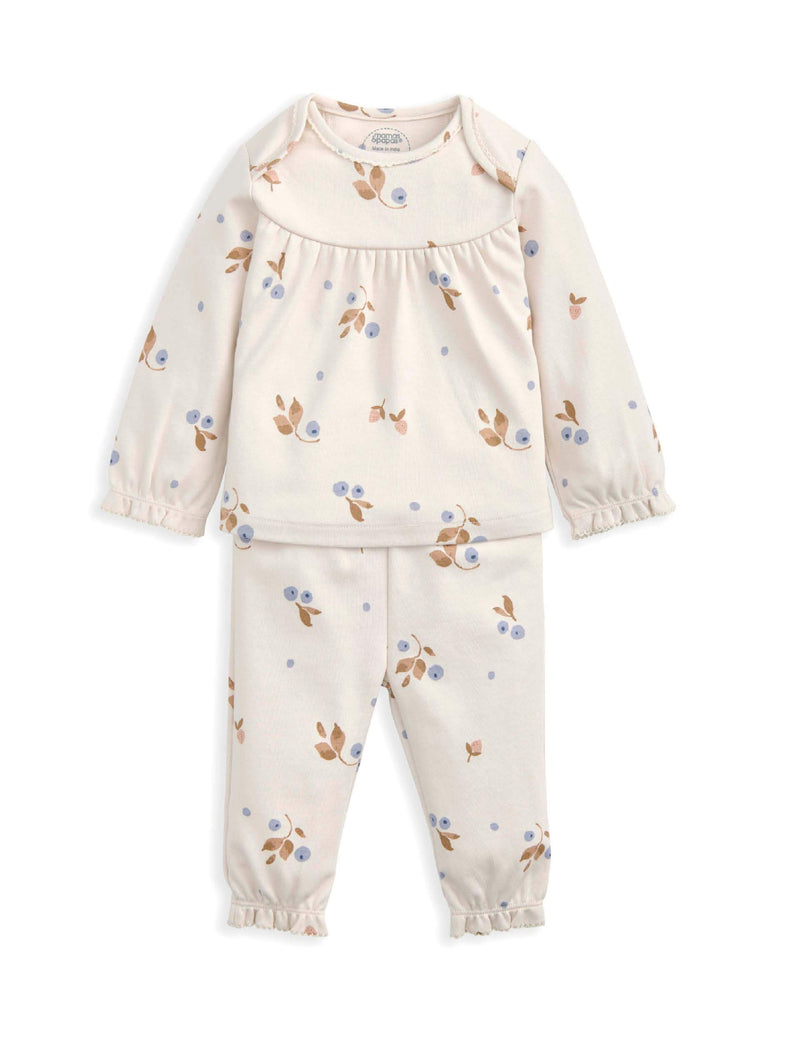 Pyjama en coton pur Mamas & Papas à motif baies 3-36 mois, importé du Royaume-Uni