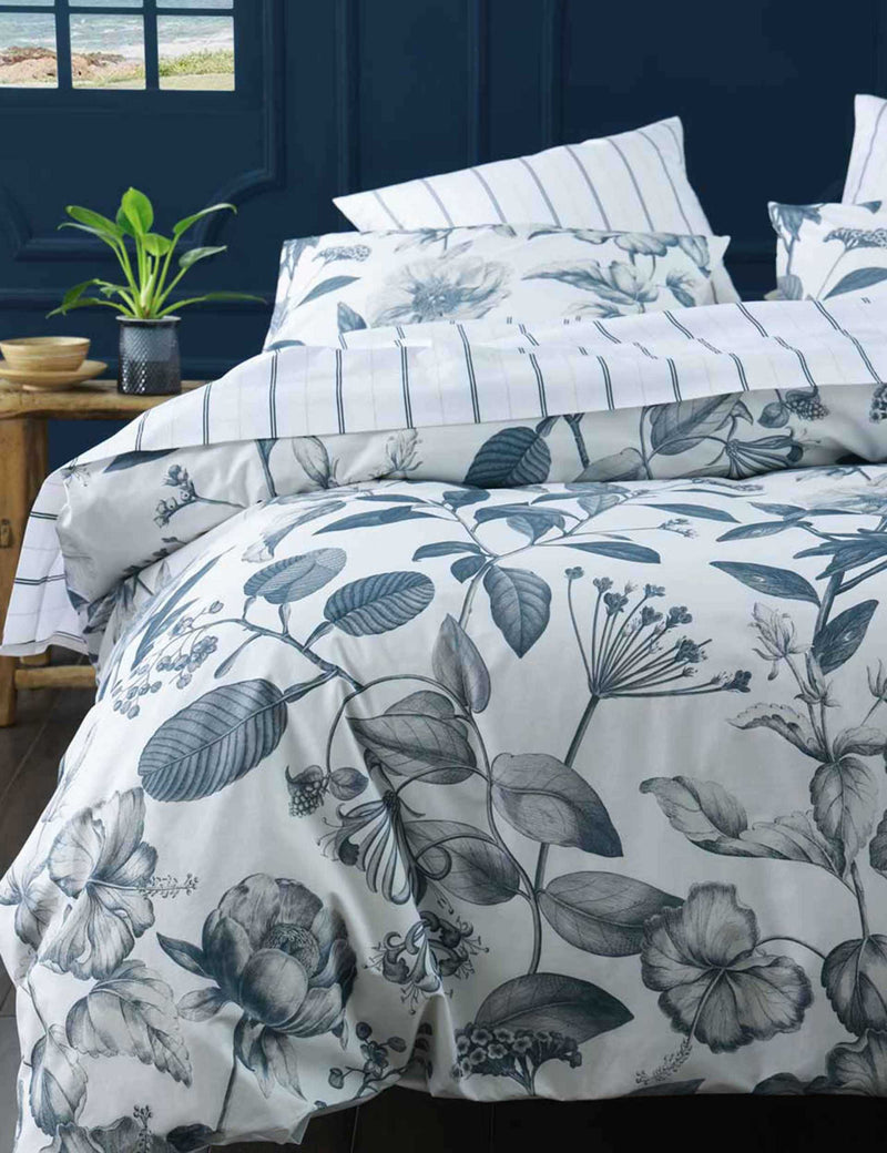 Pure Cotton Botanical Bluestone Bedding Set 200 thread count - British product