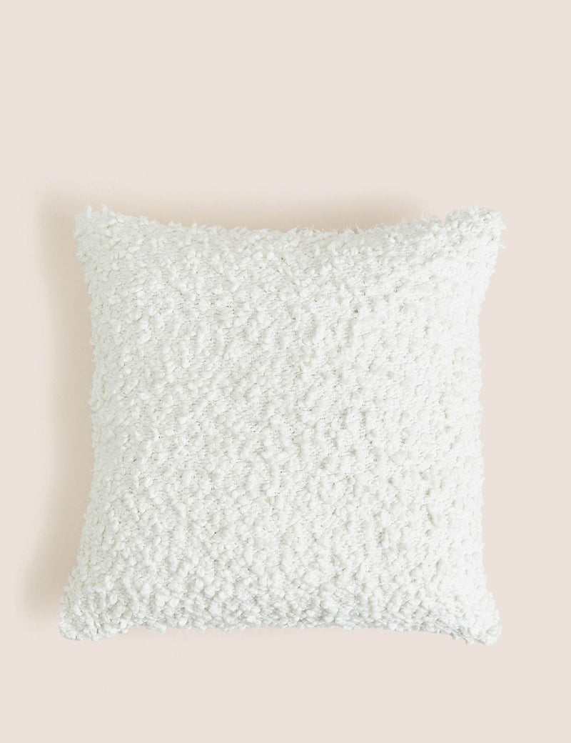 Cotton boucle cushion 45cm square (British brand)