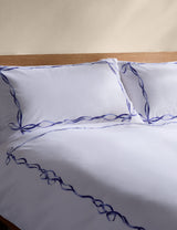 Parure de lit en pur coton imprimé à bordure nœud