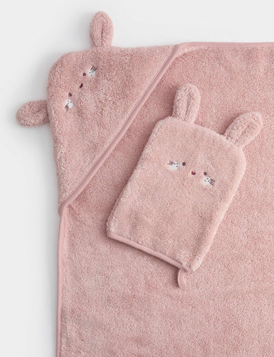 M&S Pure Cotton Bunny Hooded Towel Two Piece Set- Buy online at McGrocer